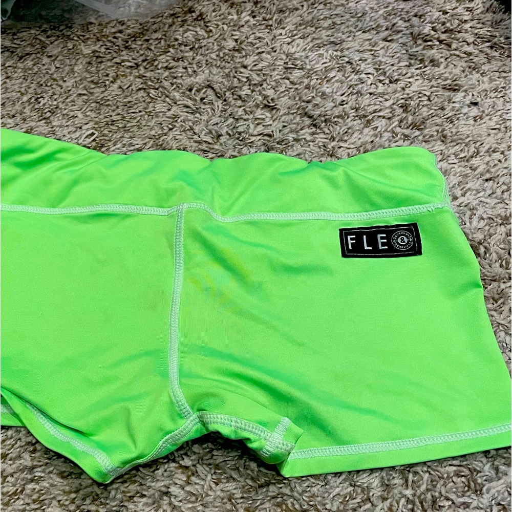 Lime green fleo vintage large shorts